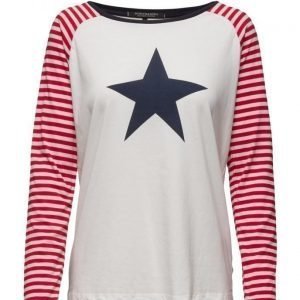 Maison Scotch Long Sleeve Baseball Tee With Cool Artwo