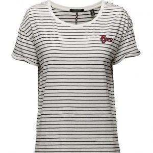Maison Scotch Relaxed Fit Short Sleeve Tee With Variou