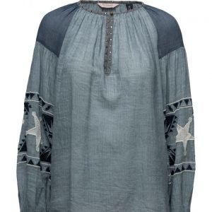 Maison Scotch Sheer Cotton Tunic Top With Special Embroideries