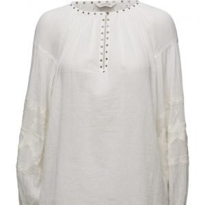 Maison Scotch Sheer Cotton Tunic Top With Special Embroideries