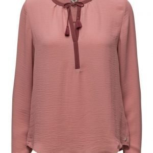 Maison Scotch Silky Feel Blouse With Contrast Neckline pitkähihainen pusero