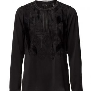 Maison Scotch Silky Feel Top With Embroideries pitkähihainen pusero