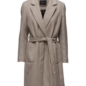 Maison Scotch Wrap Over Coat In Soft Wool Blend Qualit villakangastakki