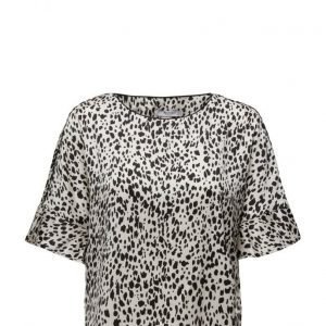 Mango Animal Print Blouse lyhythihainen pusero