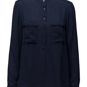 Mango Chest-Pocket Flowy Blouse pitkähihainen paita