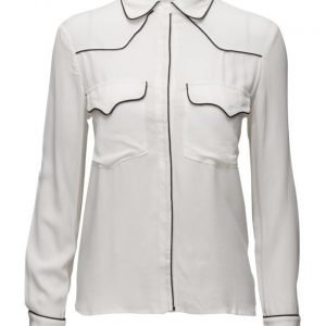 Mango Contrast Trim Shirt pitkähihainen paita