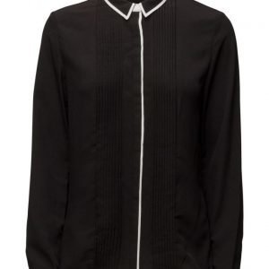 Mango Contrast Trim Shirt pitkähihainen pusero