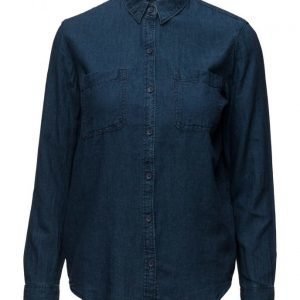 Mango Cotton Linen-Blend Shirt pitkähihainen paita