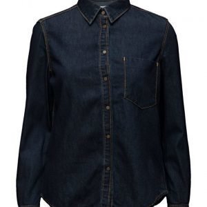 Mango Dark Denim Shirt pitkähihainen paita