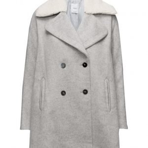 Mango Faux-Fur Appliqu Wool Coat villakangastakki