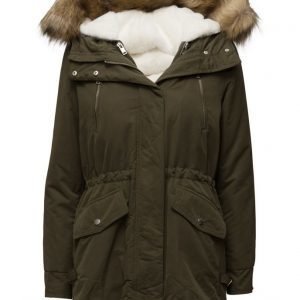 Mango Faux Fur Padded Coat parkatakki