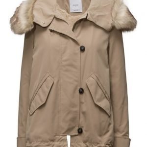 Mango Faux-Fur Quilted Parka untuvatakki