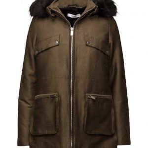 Mango Faux Shearling-Lined Parka parkatakki