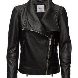 Mango Lapels Leather Jacket nahkatakki