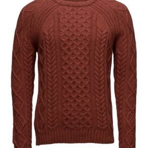 Mango Man Cable-Knit Wool-Blend Sweater pyöreäaukkoinen neule