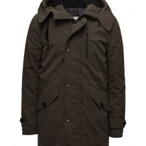 Mango Man Quilted Hooded Parka takki