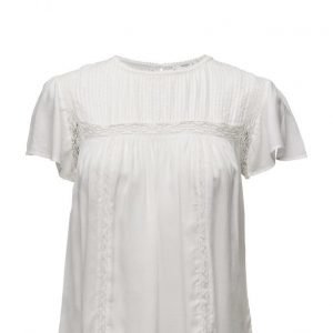 Mango Openwork Trim Blouse lyhythihainen pusero