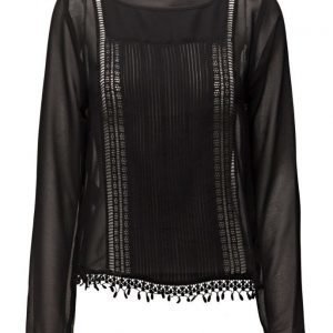 Mango Openwork Trim Blouse pitkähihainen pusero