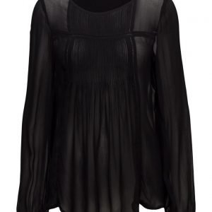 Mango Pleated Panel Blouse pitkähihainen pusero