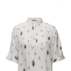 Mango Printed Flowy Shirt lyhythihainen pusero