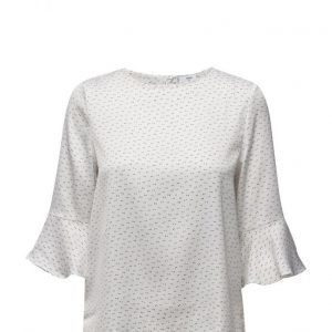 Mango Ruffled Sleeve Blouse lyhythihainen pusero