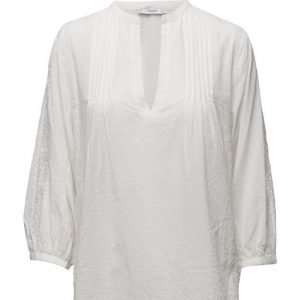 Mango Trim Cotton-Blend Blouse pitkähihainen pusero