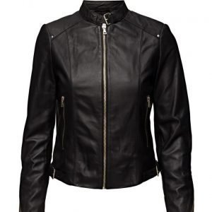 Mango Zip Leather Jacket nahkatakki