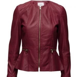 Mango Zip Leather Jacket nahkatakki