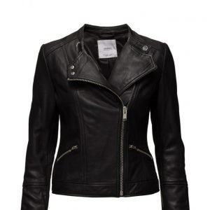 Mango Zip Leather Jacket nahkatakki