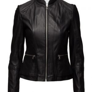 Mango Zip Leather Jacket nahkatakki