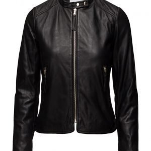 Mango Zip Leather Jacket nahkatakki