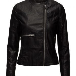 Mango Zipped Biker Jacket nahkatakki