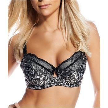 Marie Meili Angela T-shirt Bra Black Animal