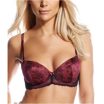 Marie Meili Splendor T-shirt Bra Deep Rouge Print