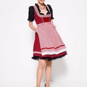 Marjo Dirndl Mekko Tummanpunainen / Valkoinen