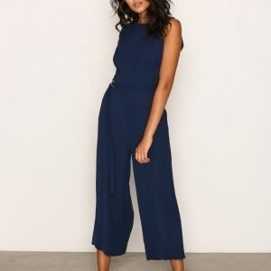 Michael Kors Dring Belt Jumpsuit Navy