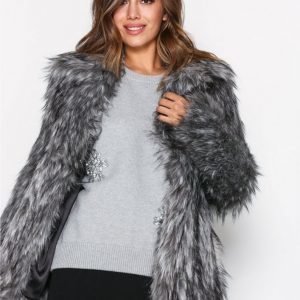 Michael Kors Faux Fur Peacoat Tekoturkki Gunmetal