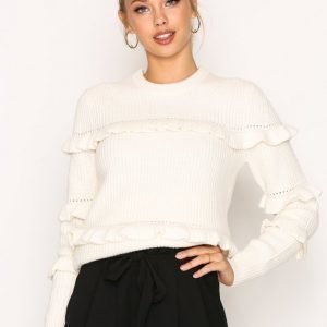 Michael Kors Rib Ruffle Sweater Neulepusero Bone