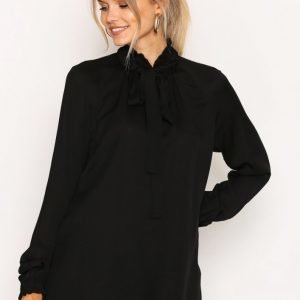 Michael Kors Tie Neck Top Pusero Black