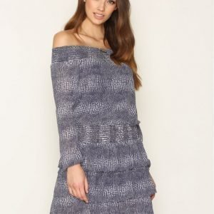 Michael Kors Zephyr Reptile Dress Loose Fit Mekko Navy