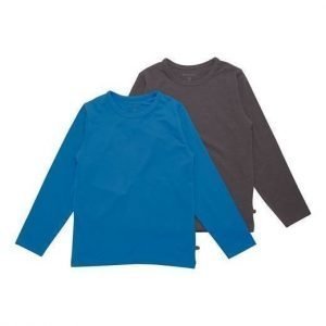Minymo T-paita 2-Pakkaus Sininen Mel. tummanharmaa