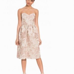 Miss Selfridge Floral Jacquard Midi Dress Juhlamekko Beige