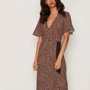 Miss Selfridge Print Wrap Midi Dress Loose Fit Mekko Multi