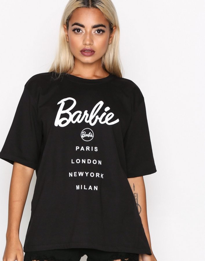 Missguided Barbie City T Shirt T Paita Black Vaatekauppa24.fi