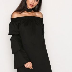 Missguided Choker Neck Paper Bag Dress Loose Fit Mekko Black