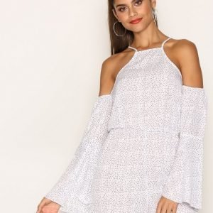 Missguided Flare Sleeve Cold Shoulder Playsuit White