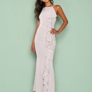 Missguided Frill 90'S Neck Maxi Dress Maksimekko Grey