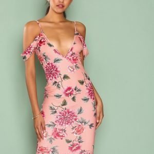 Missguided Frill Scuba Midi Dress Kotelomekko Multi