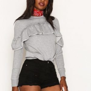 Missguided High Waisted Shredded Denim Shorts Shortsit Black