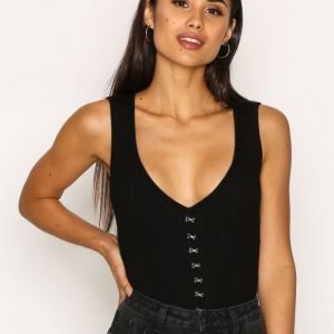 Missguided Hook And Eye Sl Bodysuit Body Black